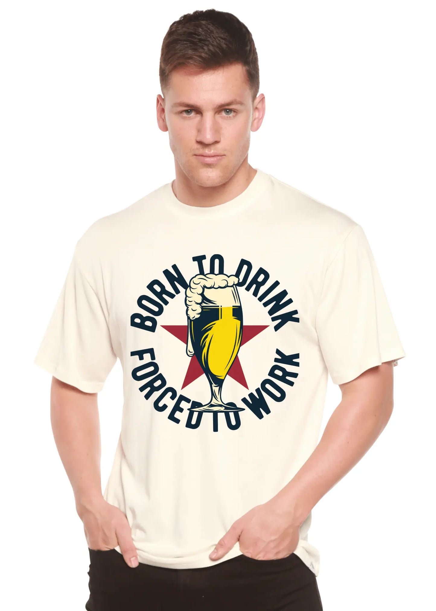 Born to Drink Men's Bamboo Viscose/Organic Cotton Short Sleeve Graphic T-Shirt - Blade & Thread