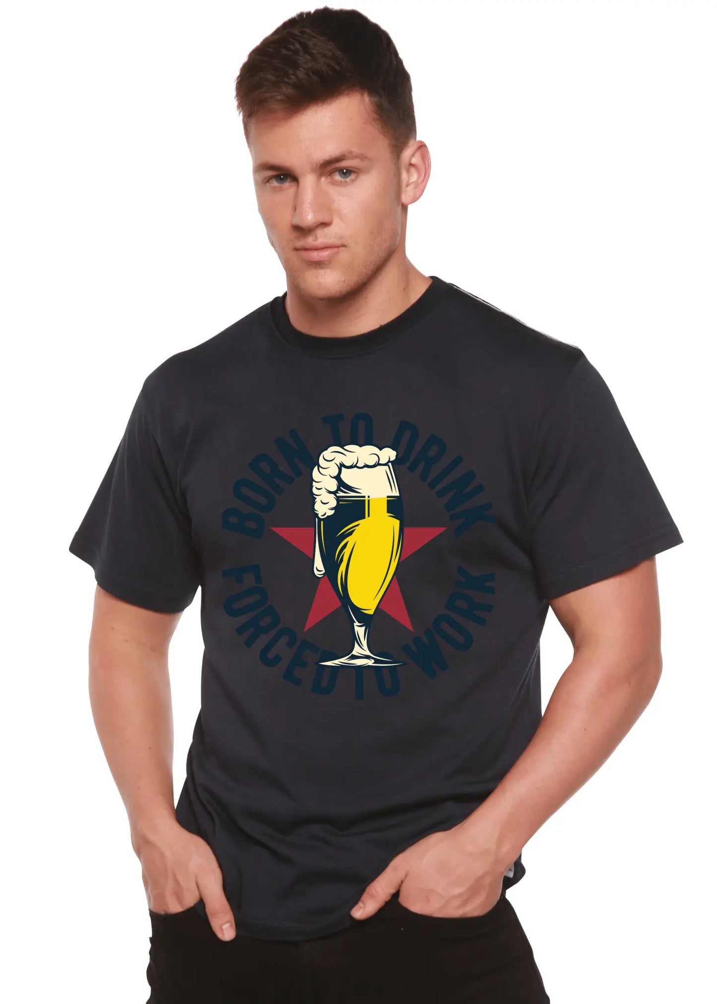 Born to Drink Men's Bamboo Viscose/Organic Cotton Short Sleeve Graphic T-Shirt - Blade & Thread
