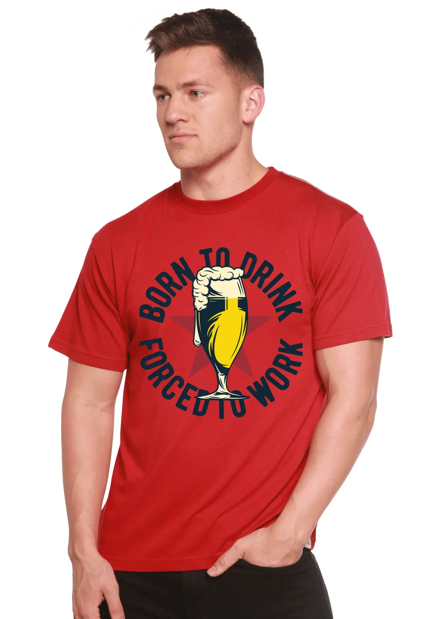 Born to Drink Men's Bamboo Viscose/Organic Cotton Short Sleeve Graphic T-Shirt - Blade & Thread