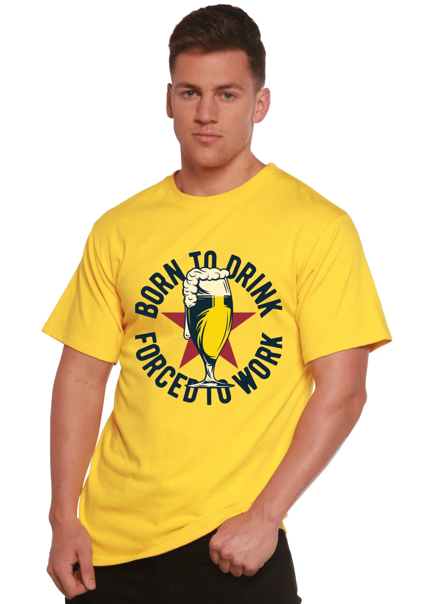 Born to Drink Men's Bamboo Viscose/Organic Cotton Short Sleeve Graphic T-Shirt - Blade & Thread