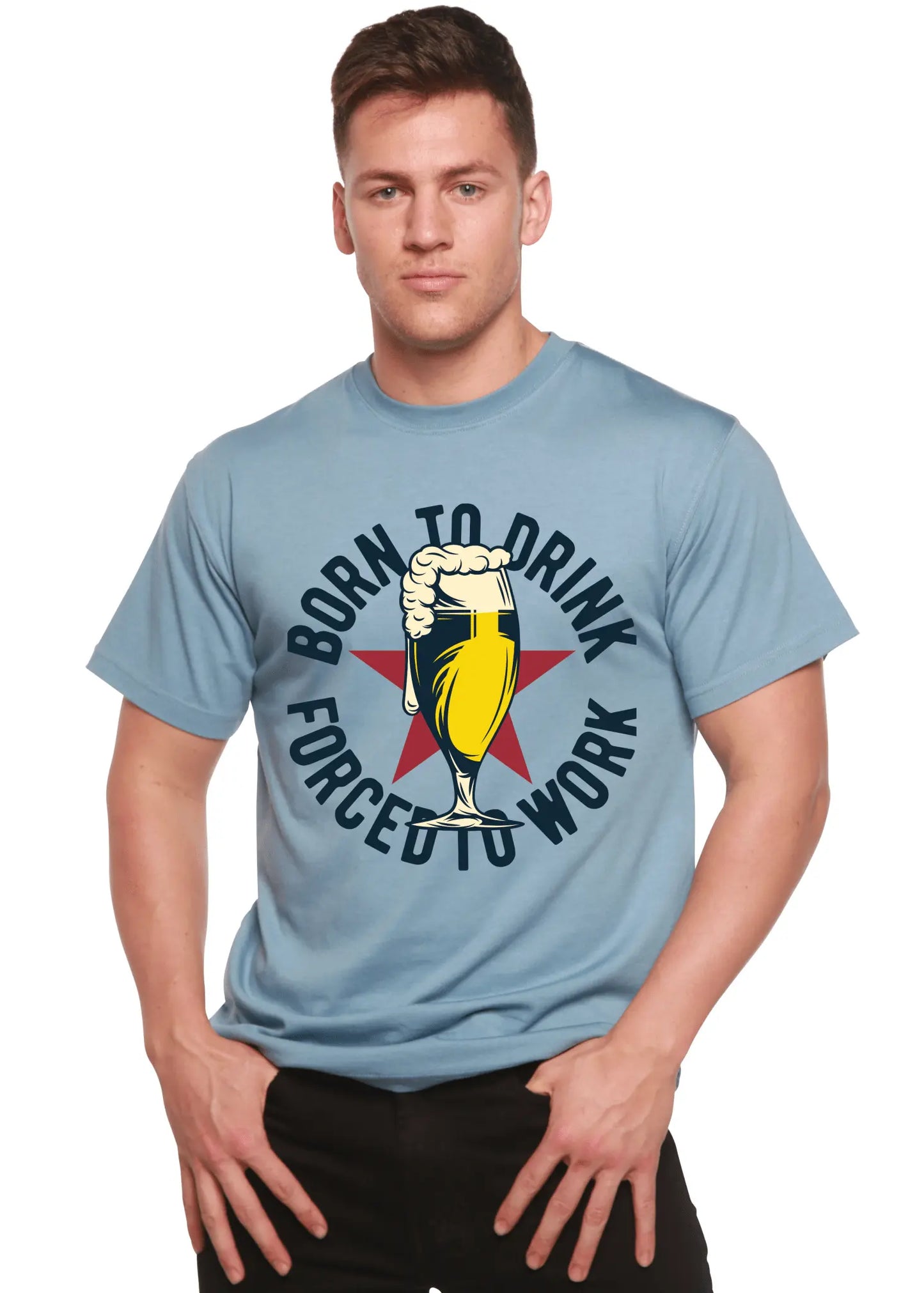 Born to Drink Men's Bamboo Viscose/Organic Cotton Short Sleeve Graphic T-Shirt - Blade & Thread