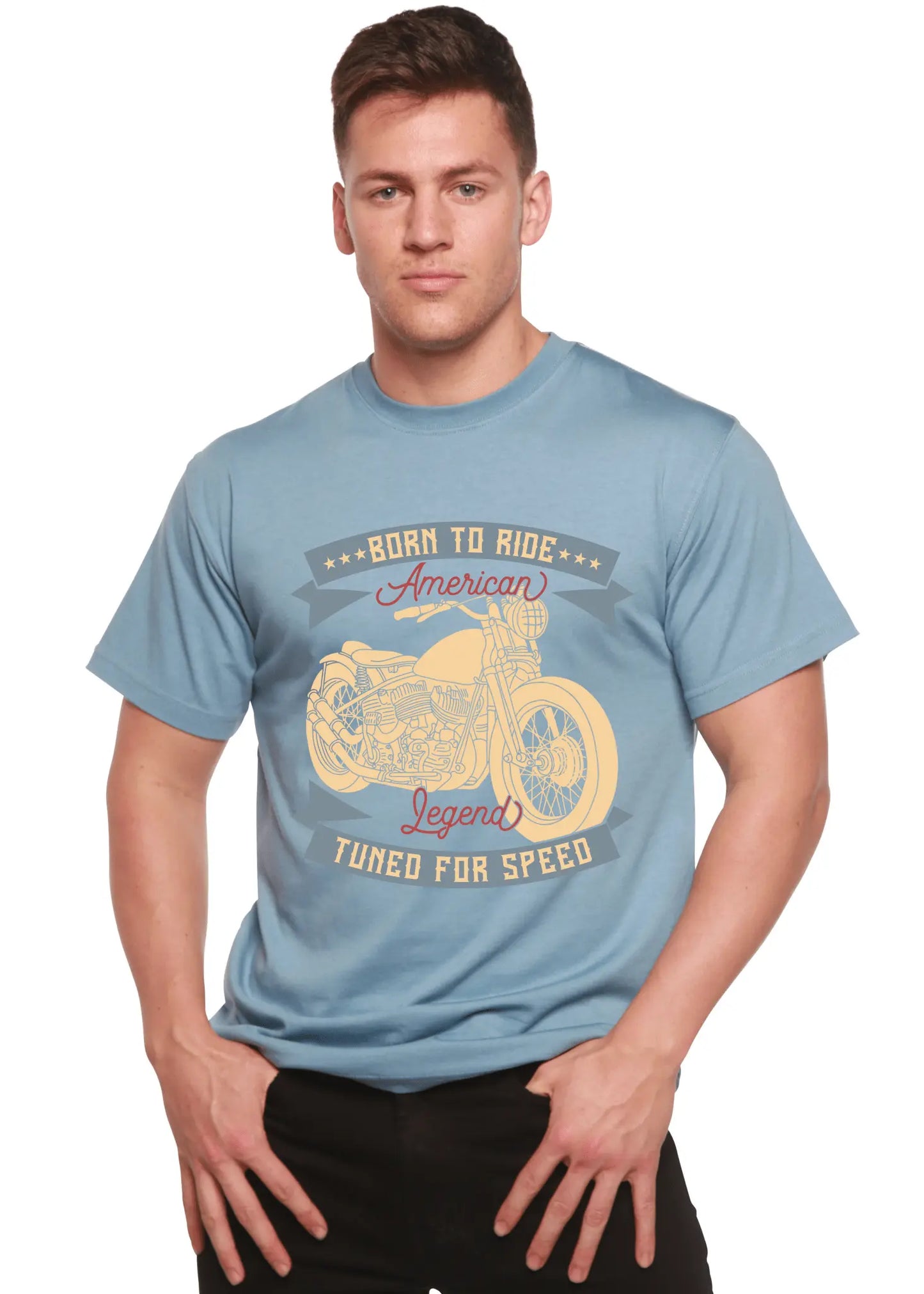 Born To Ride American Legend Men's Bamboo Viscose/Organic Cotton Short Sleeve Graphic T-Shirt - Blade & Thread