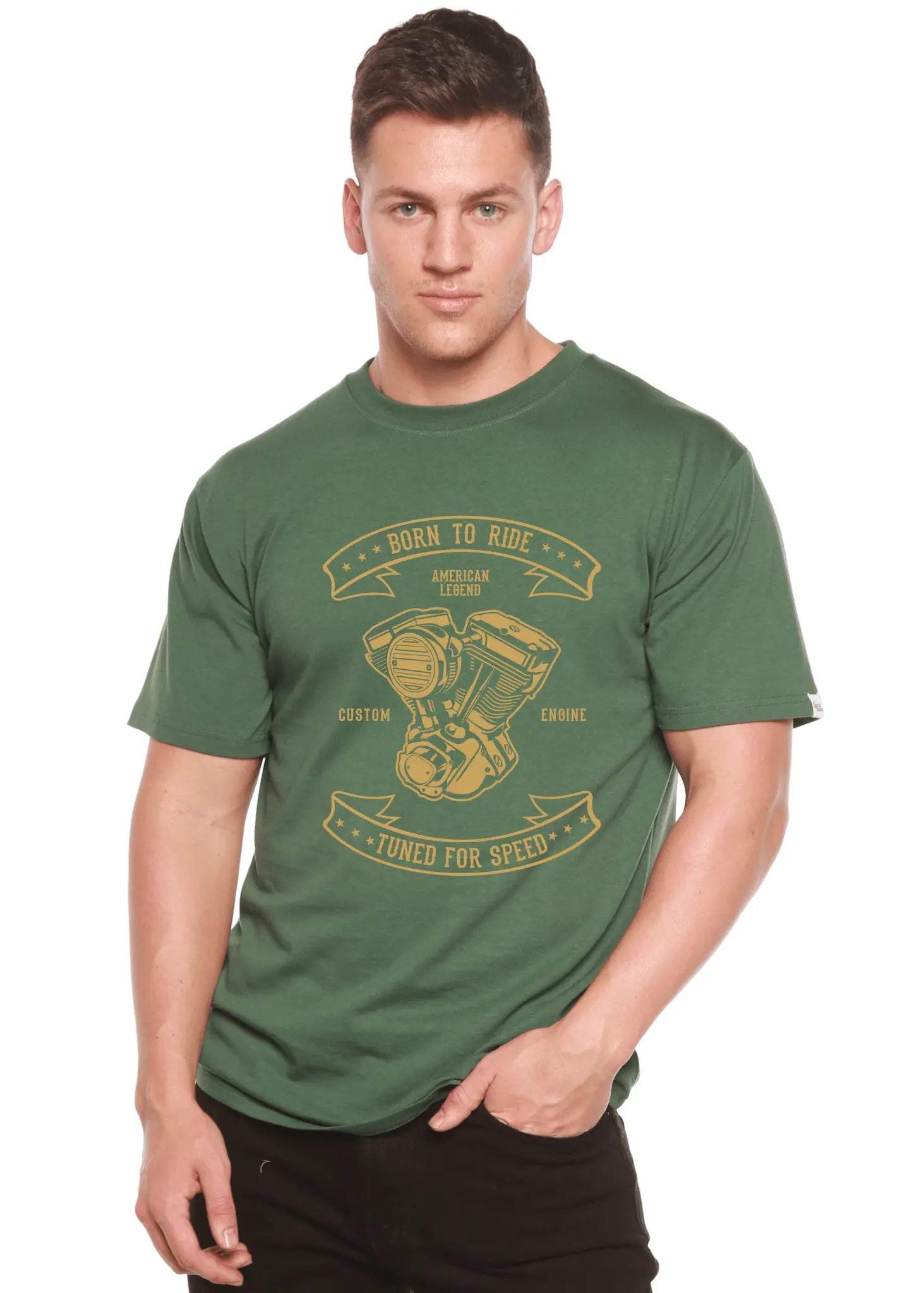Born To Ride Men's Bamboo Viscose/Organic Cotton Short Sleeve Graphic T-Shirt - Blade & Thread