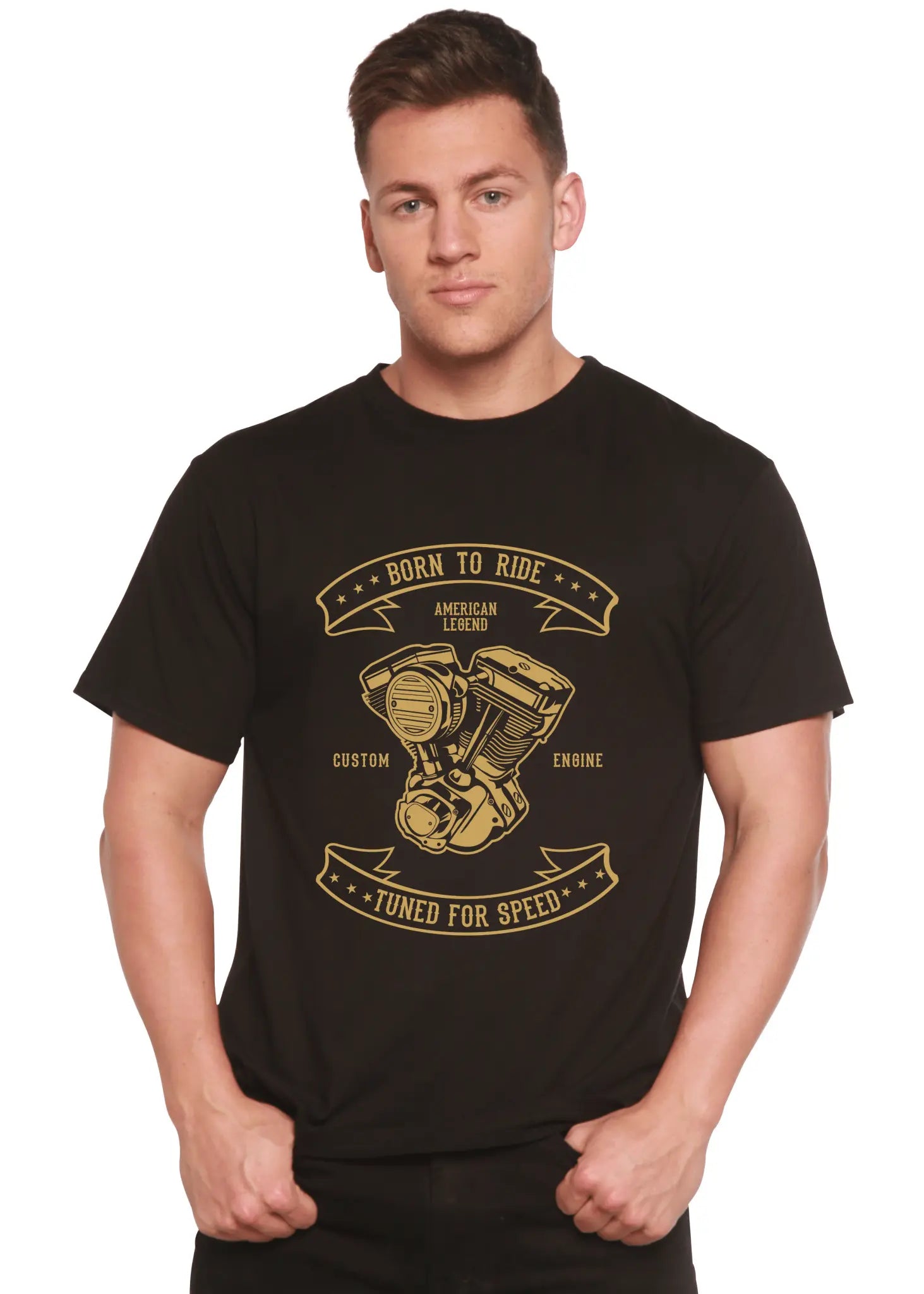Born To Ride Men's Bamboo Viscose/Organic Cotton Short Sleeve Graphic T-Shirt - Blade & Thread