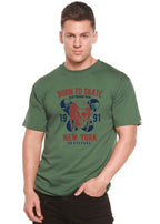 Born To Skate 1991 New York Men's Bamboo Viscose/Organic Cotton Short Sleeve Graphic T-Shirt Spun Bamboo
