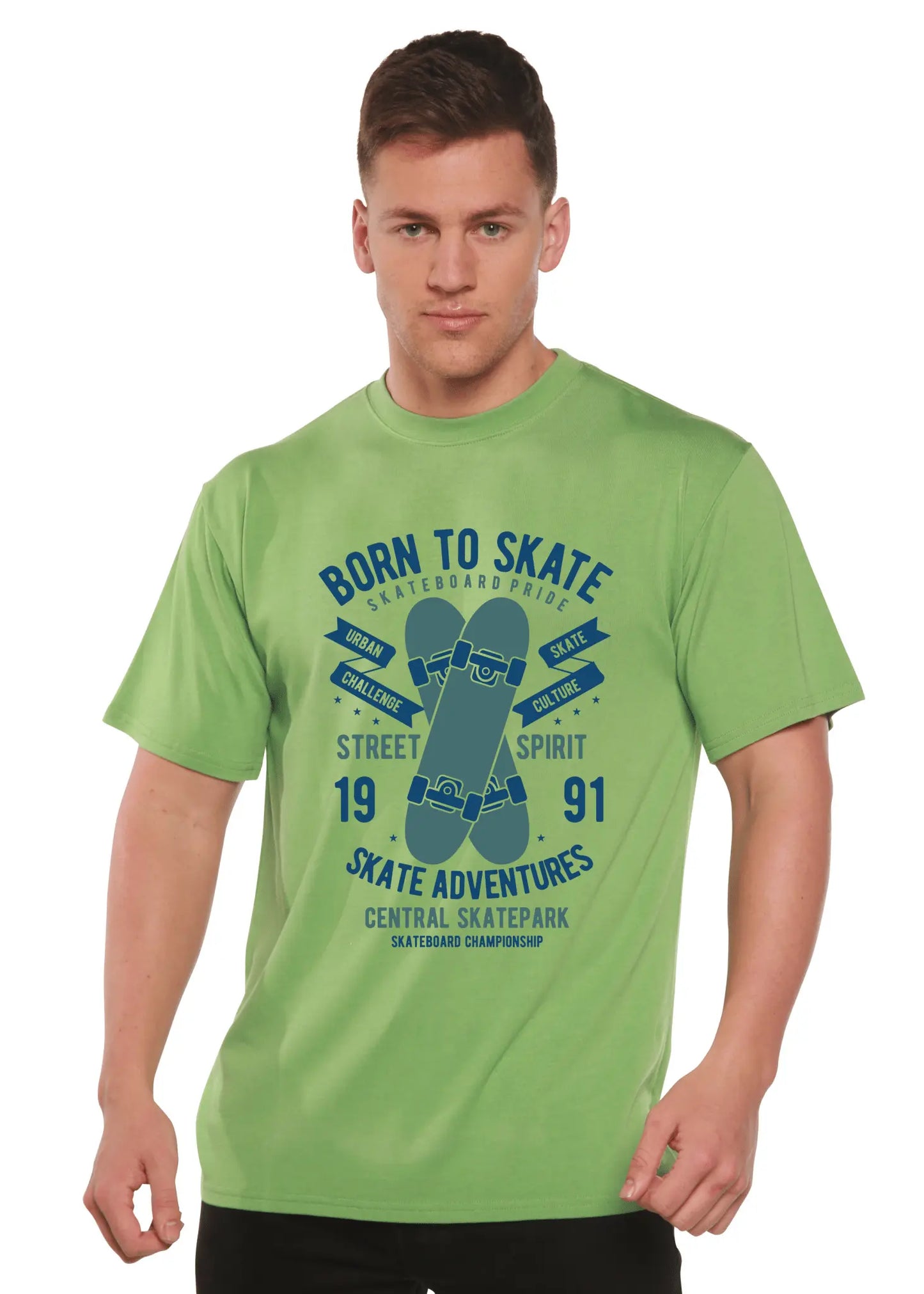 Born To Skate Men's Bamboo Viscose/Organic Cotton Short Sleeve Graphic T-Shirt - Blade & Thread