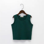 Bottoming sleeveless suspender sports midriff-baring vest nowadaysfashion
