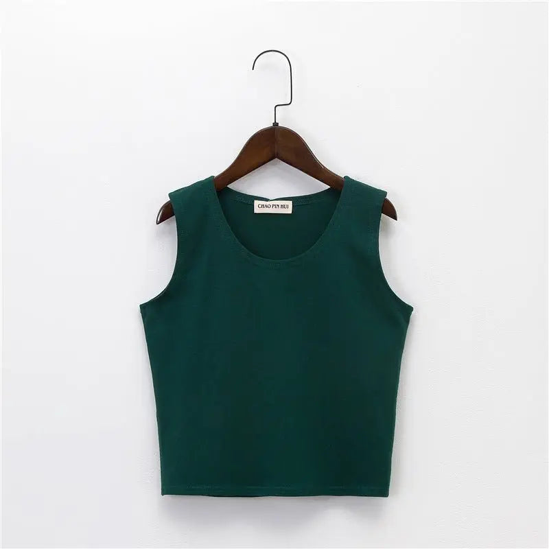 Bottoming sleeveless suspender sports midriff-baring vest - Blade & Thread