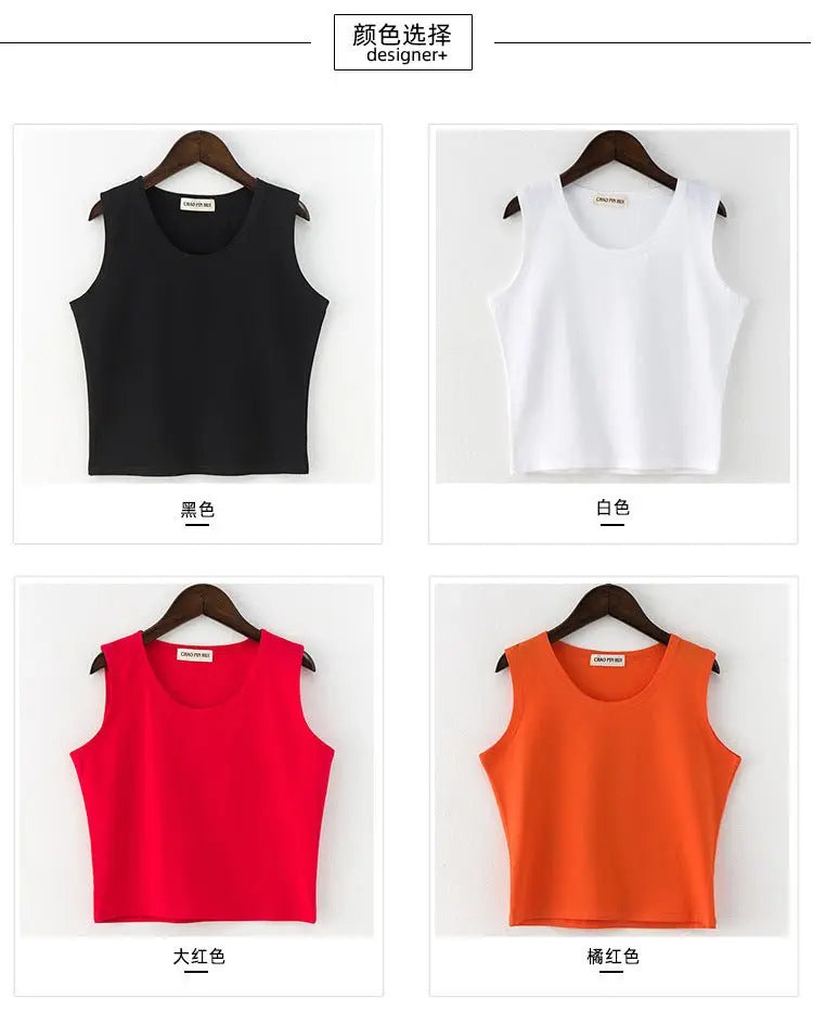 Bottoming sleeveless suspender sports midriff-baring vest - Blade & Thread