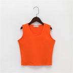 Bottoming sleeveless suspender sports midriff-baring vest nowadaysfashion
