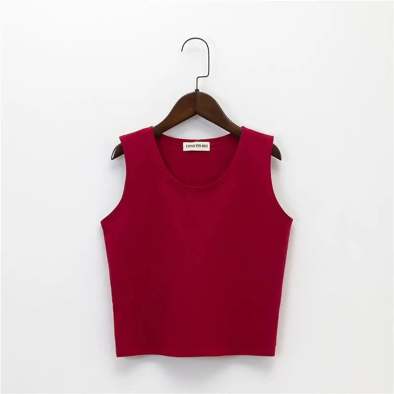 Bottoming sleeveless suspender sports midriff-baring vest nowadaysfashion