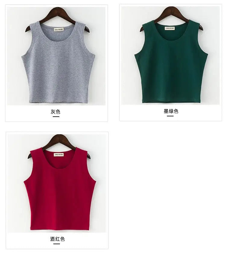 Bottoming sleeveless suspender sports midriff-baring vest - Blade & Thread