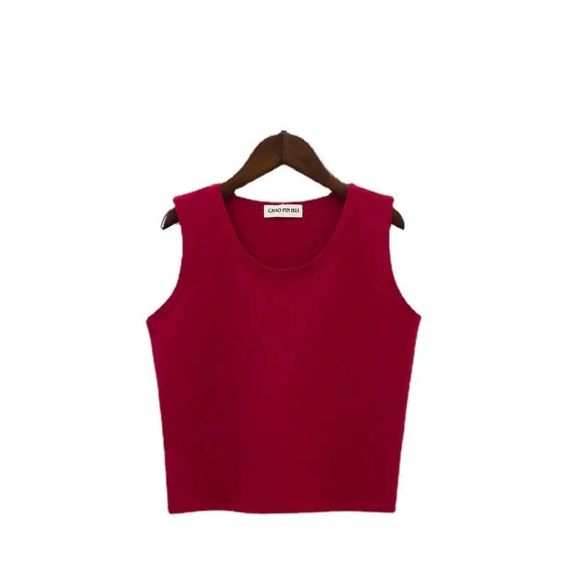 Bottoming sleeveless suspender sports midriff-baring vest nowadaysfashion