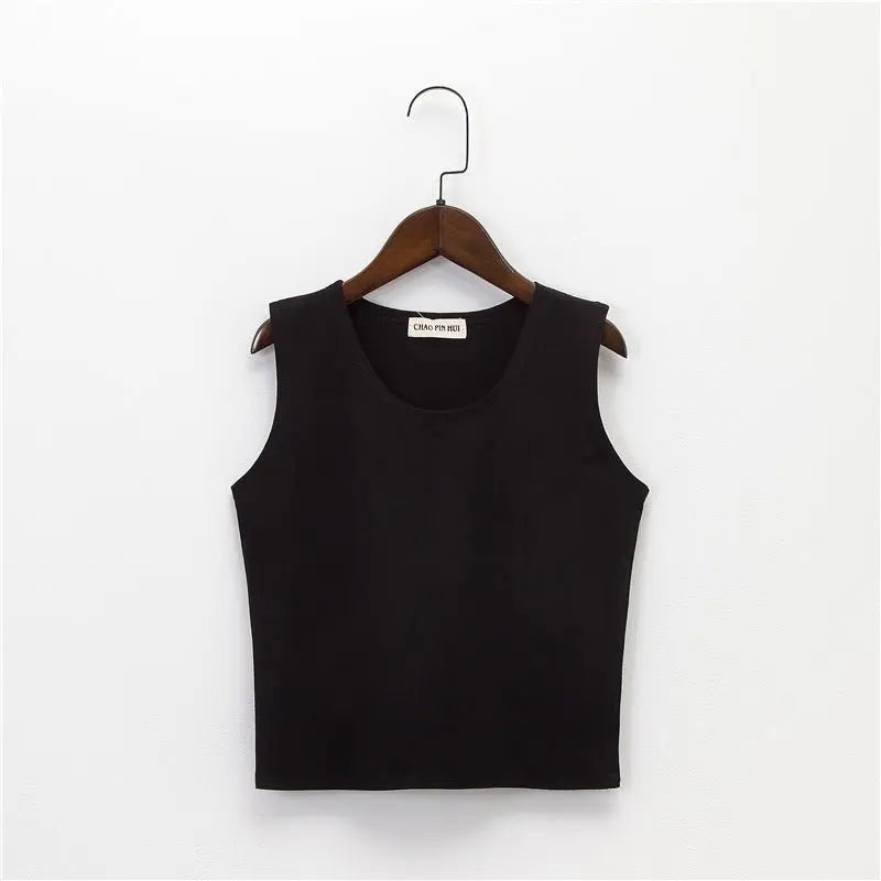 Bottoming sleeveless suspender sports midriff-baring vest - Blade & Thread