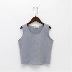 Bottoming sleeveless suspender sports midriff-baring vest nowadaysfashion