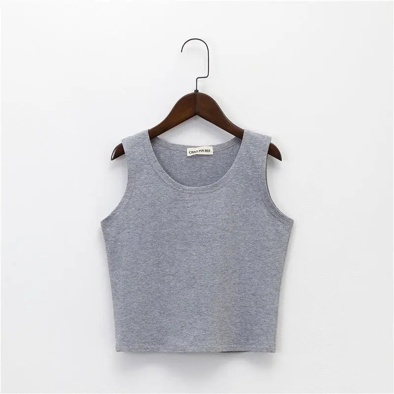 Bottoming sleeveless suspender sports midriff-baring vest - Blade & Thread