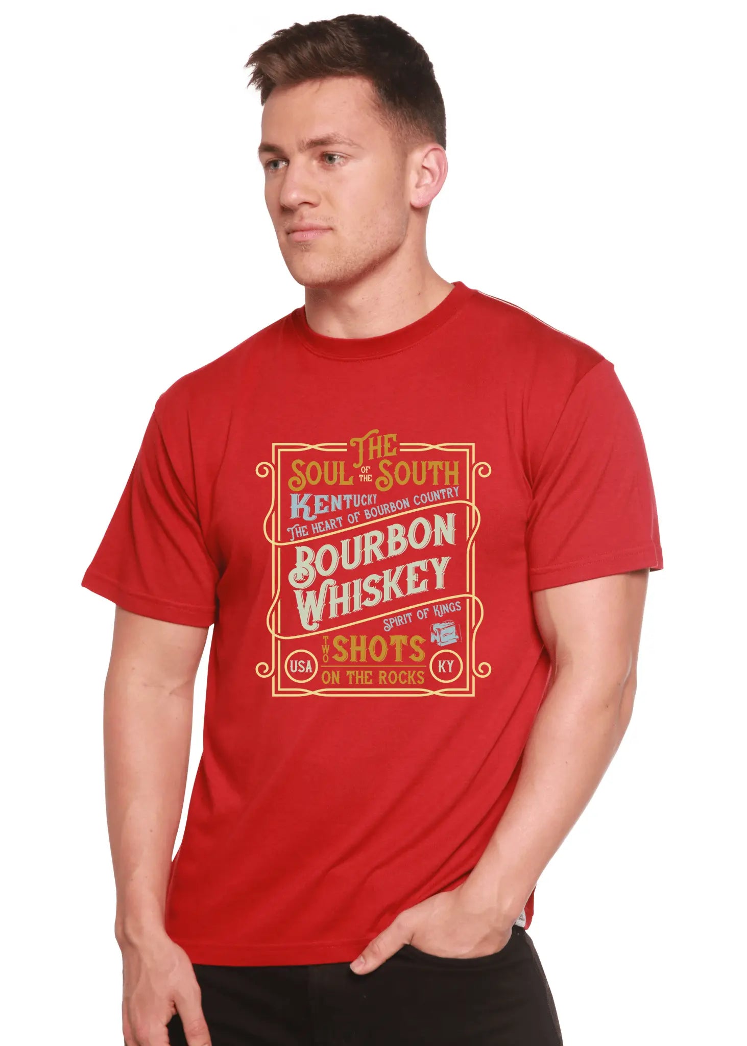 Bourbon Whiskey Men's Bamboo Viscose/Organic Cotton Short Sleeve Graphic T-Shirt - Blade & Thread