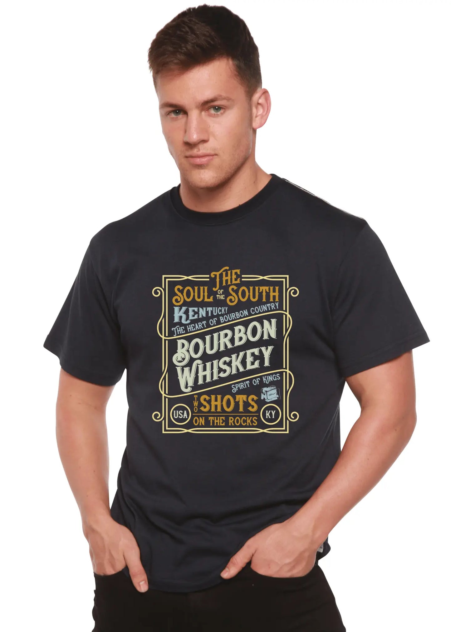 Bourbon Whiskey Men's Bamboo Viscose/Organic Cotton Short Sleeve Graphic T-Shirt - Blade & Thread