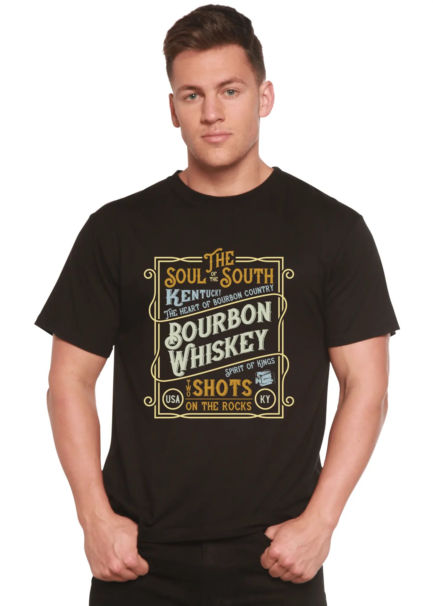 Bourbon Whiskey Men's Bamboo Viscose/Organic Cotton Short Sleeve Graphic T-Shirt - Blade & Thread
