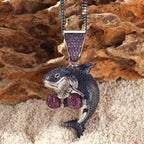 Boxing Shark Necklace Versatile Personality Hip Hop Cuban Chain nowadaysfashion