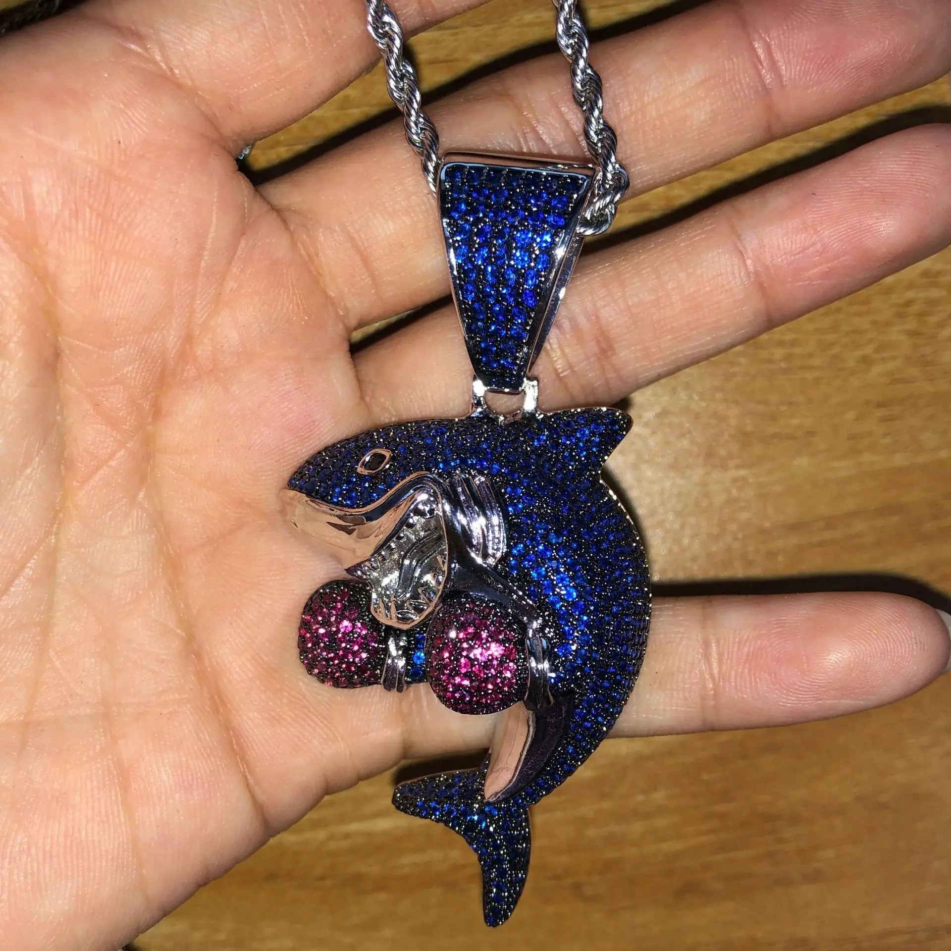 Boxing Shark Necklace Versatile Personality Hip Hop Cuban Chain - Blade & Thread