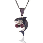 Boxing Shark Necklace Versatile Personality Hip Hop Cuban Chain nowadaysfashion