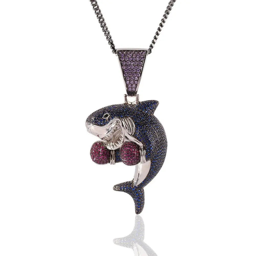 Boxing Shark Necklace Versatile Personality Hip Hop Cuban Chain - Blade & Thread