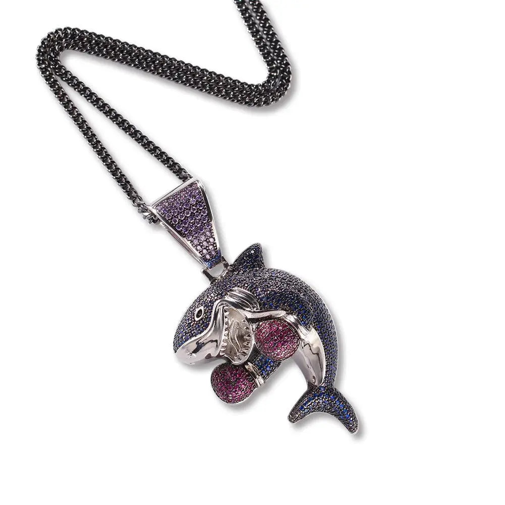 Boxing Shark Necklace Versatile Personality Hip Hop Cuban Chain - Blade & Thread