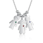 Boy Girl Pendant Name Necklace Customized Birthstone Jewelry Gift nowadaysfashion