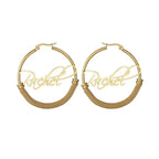 Braided personalized name hoop titanium steel earrings nowadaysfashion