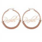 Braided personalized name hoop titanium steel earrings nowadaysfashion