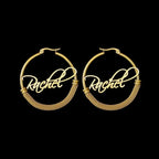 Braided personalized name hoop titanium steel earrings nowadaysfashion