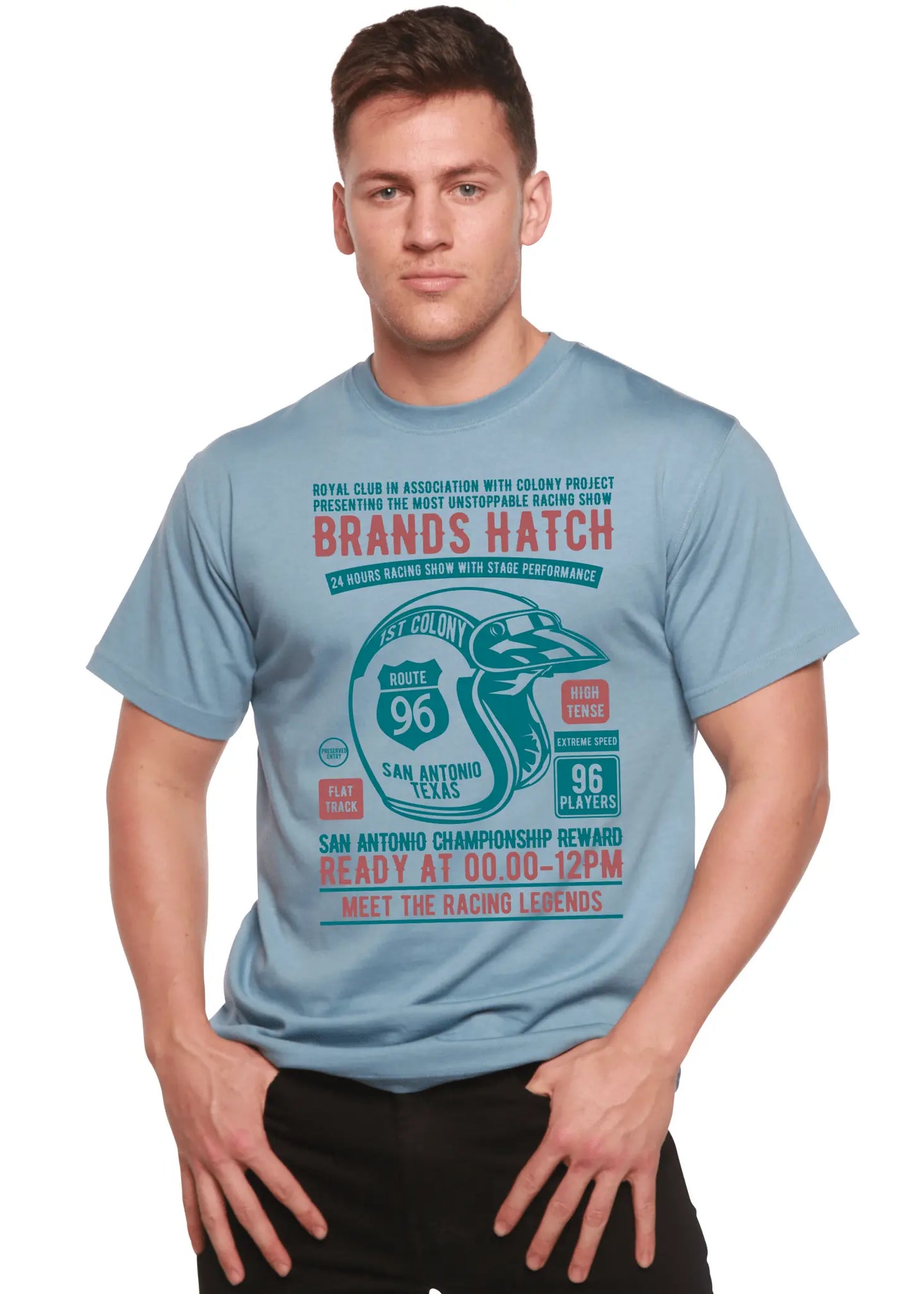 Brands Hatch Men's Bamboo Viscose/Organic Cotton Short Sleeve Graphic T-Shirt - Blade & Thread