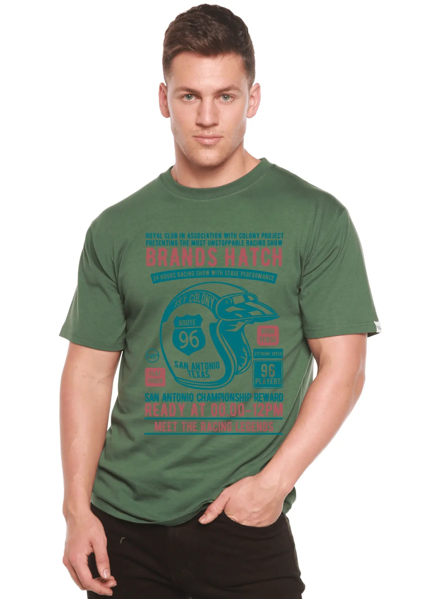 Brands Hatch Men's Bamboo Viscose/Organic Cotton Short Sleeve Graphic T-Shirt - Blade & Thread