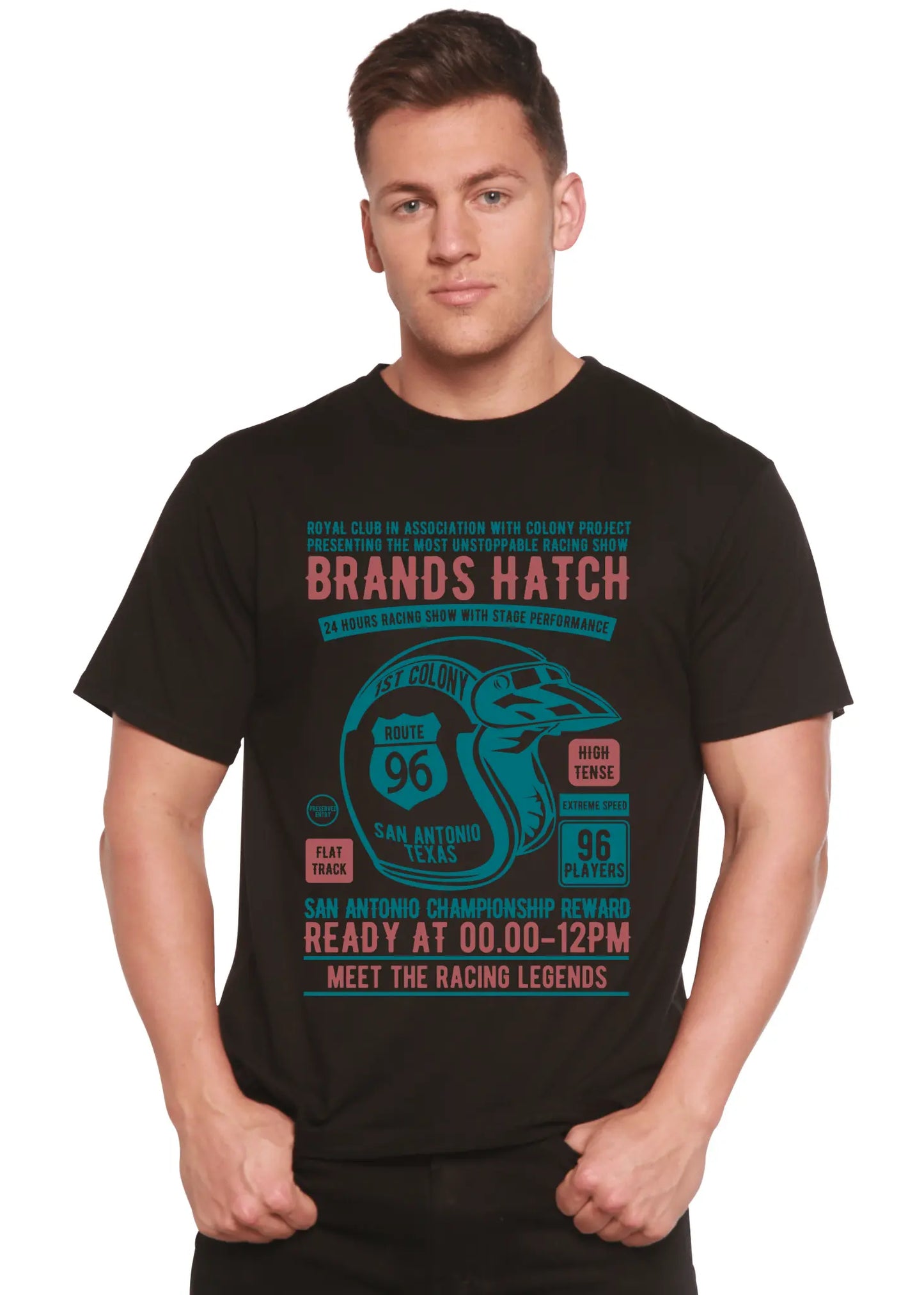 Brands Hatch Men's Bamboo Viscose/Organic Cotton Short Sleeve Graphic T-Shirt - Blade & Thread