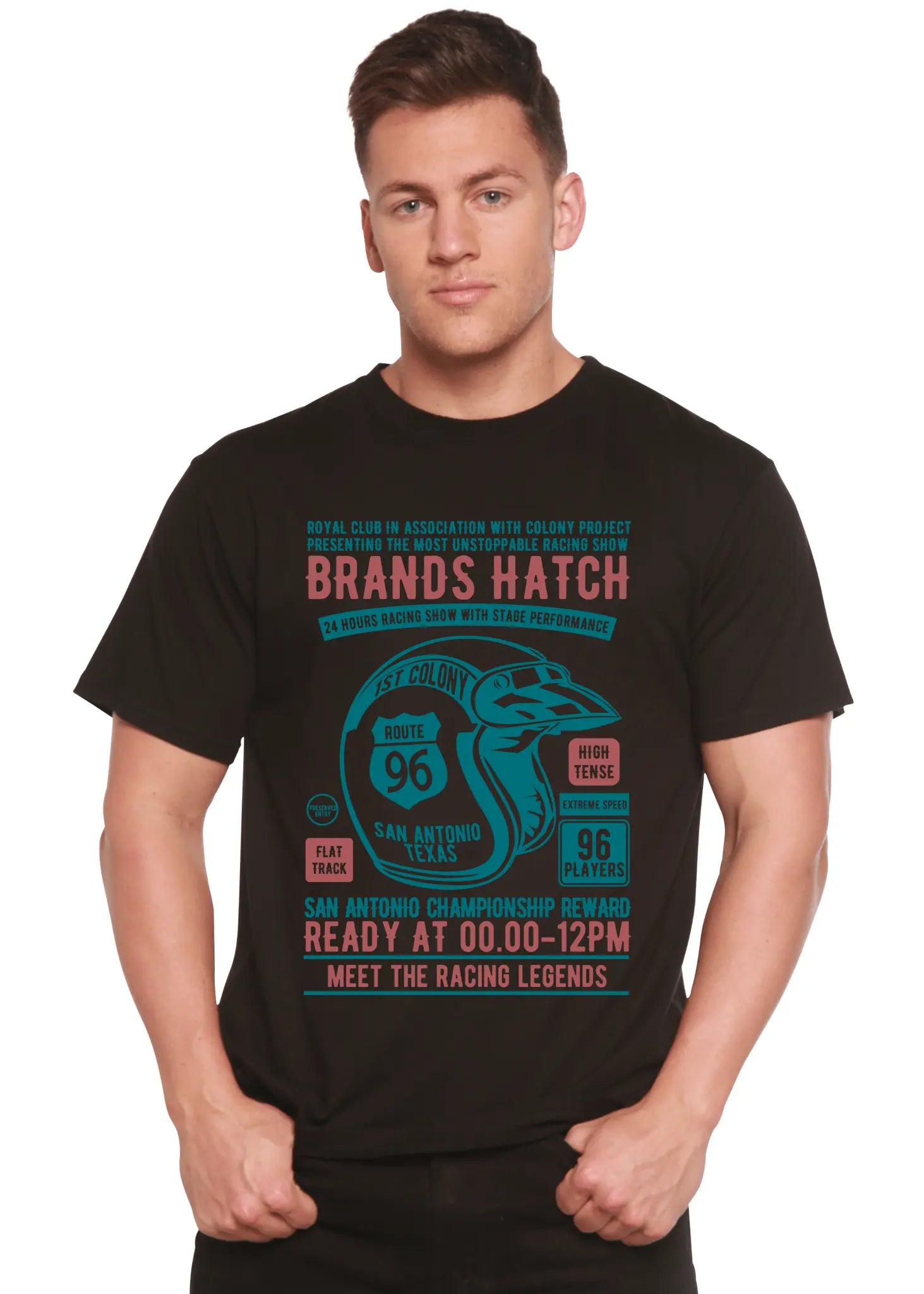 Brands Hatch Men's Bamboo Viscose/Organic Cotton Short Sleeve Graphic T-Shirt - Blade & Thread