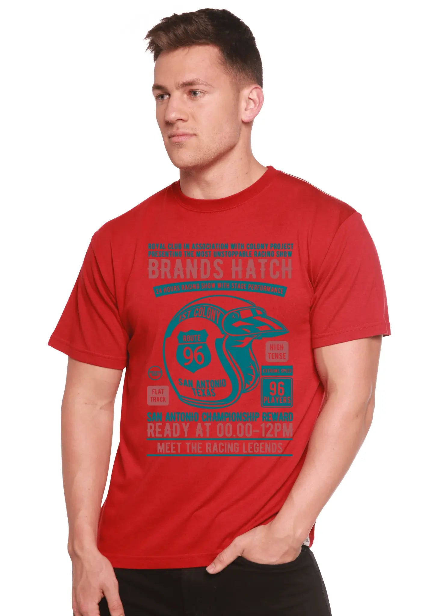 Brands Hatch Men's Bamboo Viscose/Organic Cotton Short Sleeve Graphic T-Shirt - Blade & Thread
