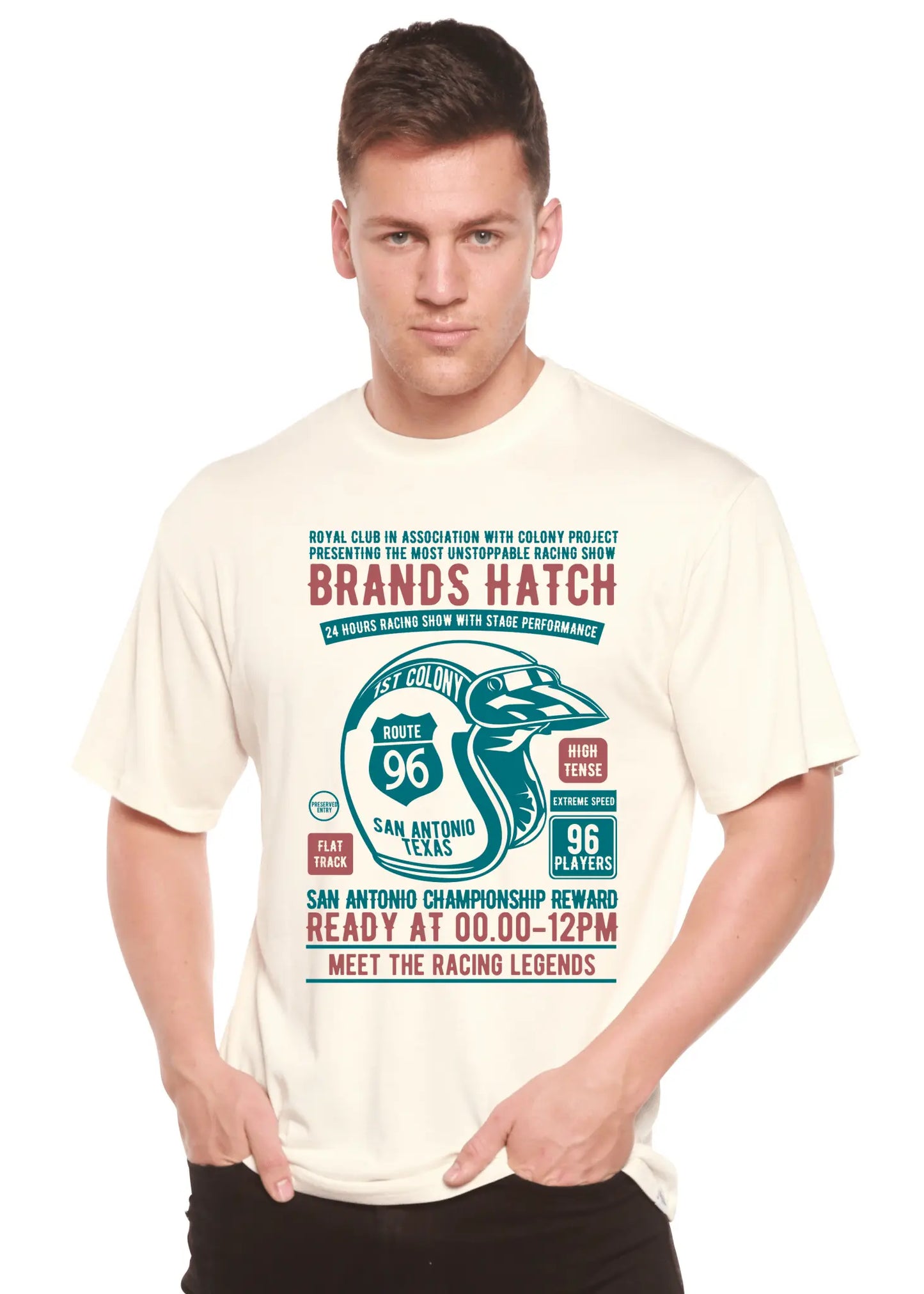 Brands Hatch Men's Bamboo Viscose/Organic Cotton Short Sleeve Graphic T-Shirt - Blade & Thread