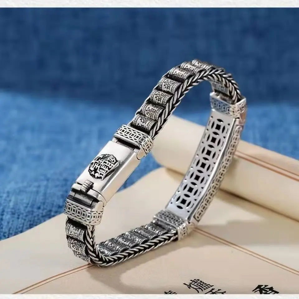 Brave troops silver rotating bead bracelet - Blade & Thread
