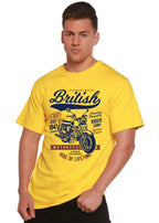 British Motorcycle Men's Bamboo Viscose/Organic Cotton Short Sleeve Graphic T-Shirt Spun Bamboo