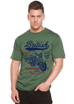 British Motorcycle Men's Bamboo Viscose/Organic Cotton Short Sleeve Graphic T-Shirt Spun Bamboo