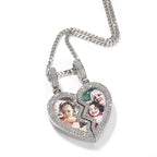 Broken Heart Photo Magnetic Frame Pendant 2 Pictures Hiphop Jewelry nowadaysfashion