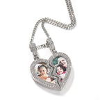 Broken Heart Photo Magnetic Frame Pendant 2 Pictures Hiphop Jewelry nowadaysfashion