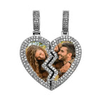 Broken Heart Photo Magnetic Frame Pendant 2 Pictures Hiphop Jewelry nowadaysfashion