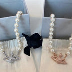 Brooch pearl necklace women's paper clip necklace nowadaysfashion