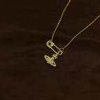 Brooch pearl necklace women's paper clip necklace nowadaysfashion