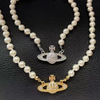 Brooch pearl necklace women's paper clip necklace nowadaysfashion