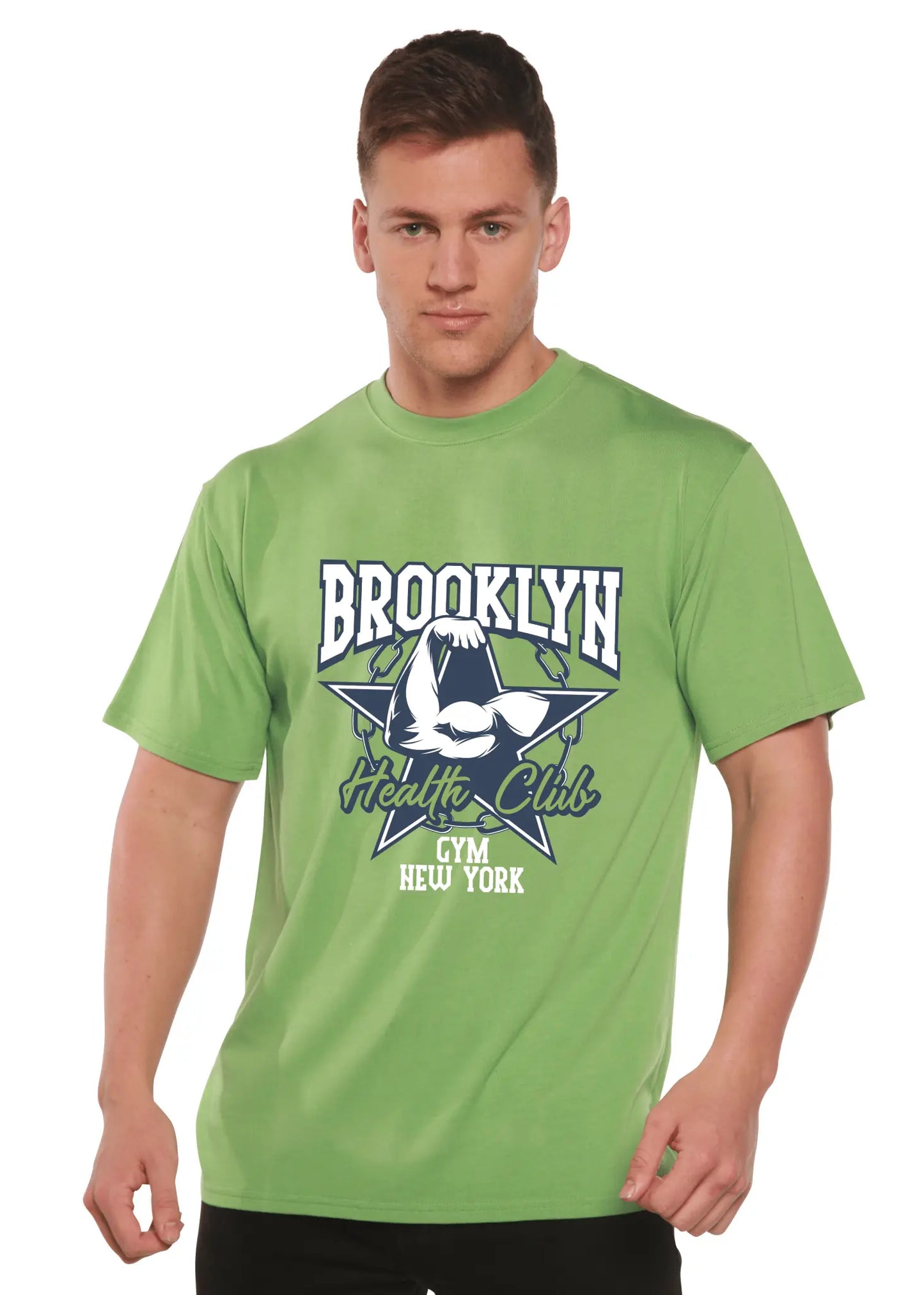 Brooklyn Health Club Men's Bamboo Viscose/Organic Cotton Short Sleeve Graphic T-Shirt - Blade & Thread
