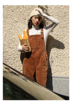 Brown Corduroy Jumpsuits Women Autumn Straight Baggy Loose Casual Wide Leg Trousers Female nowadaysfashion