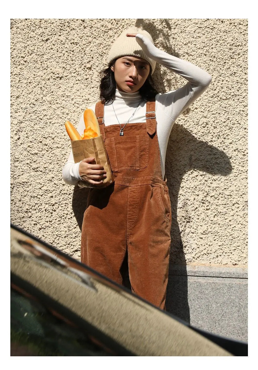 Brown Corduroy Jumpsuits Women Autumn Straight Baggy Loose Casual Wide Leg Trousers Female - Blade & Thread